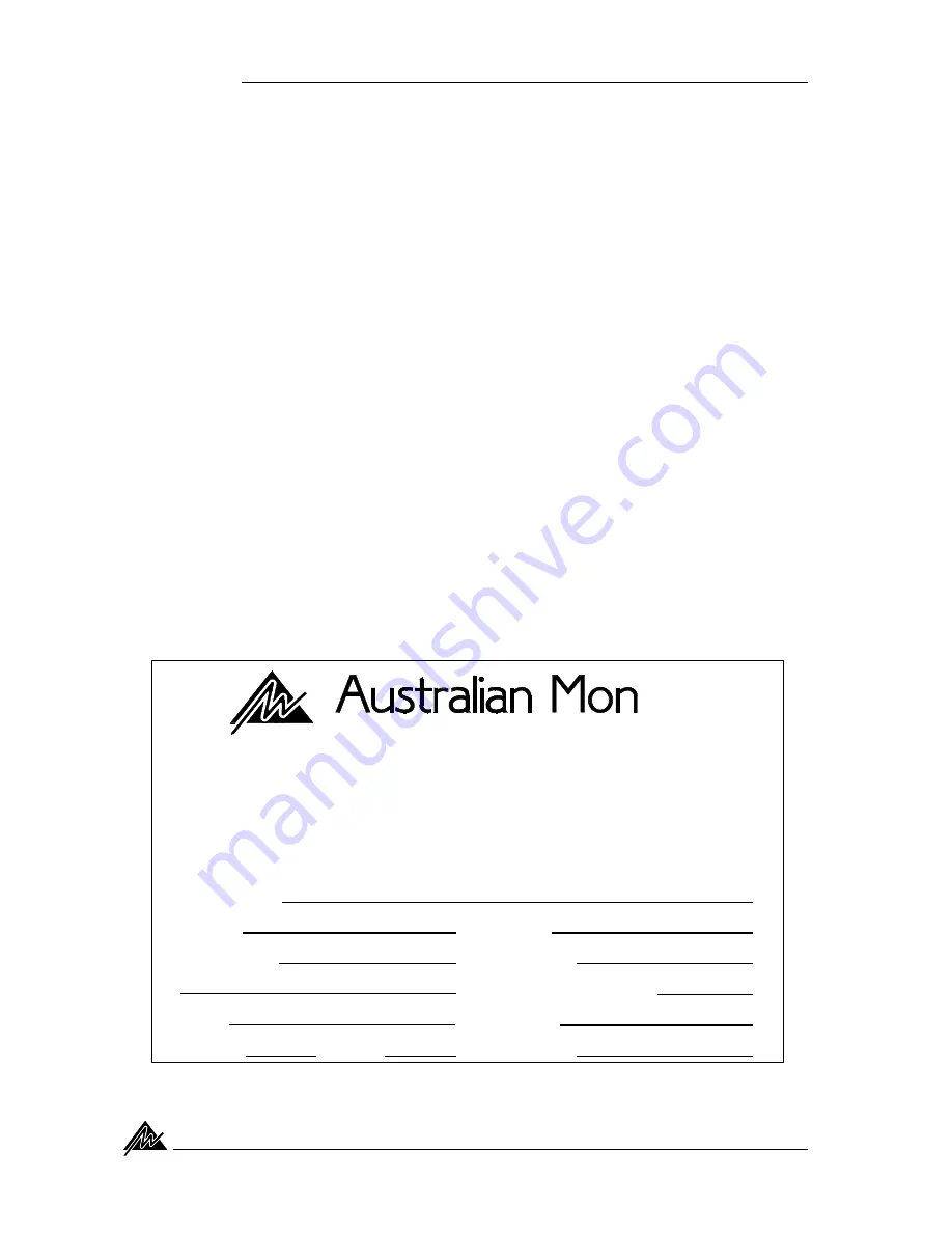 AUSTRALIAN MONITOR AM1600 Operation Manual Download Page 18