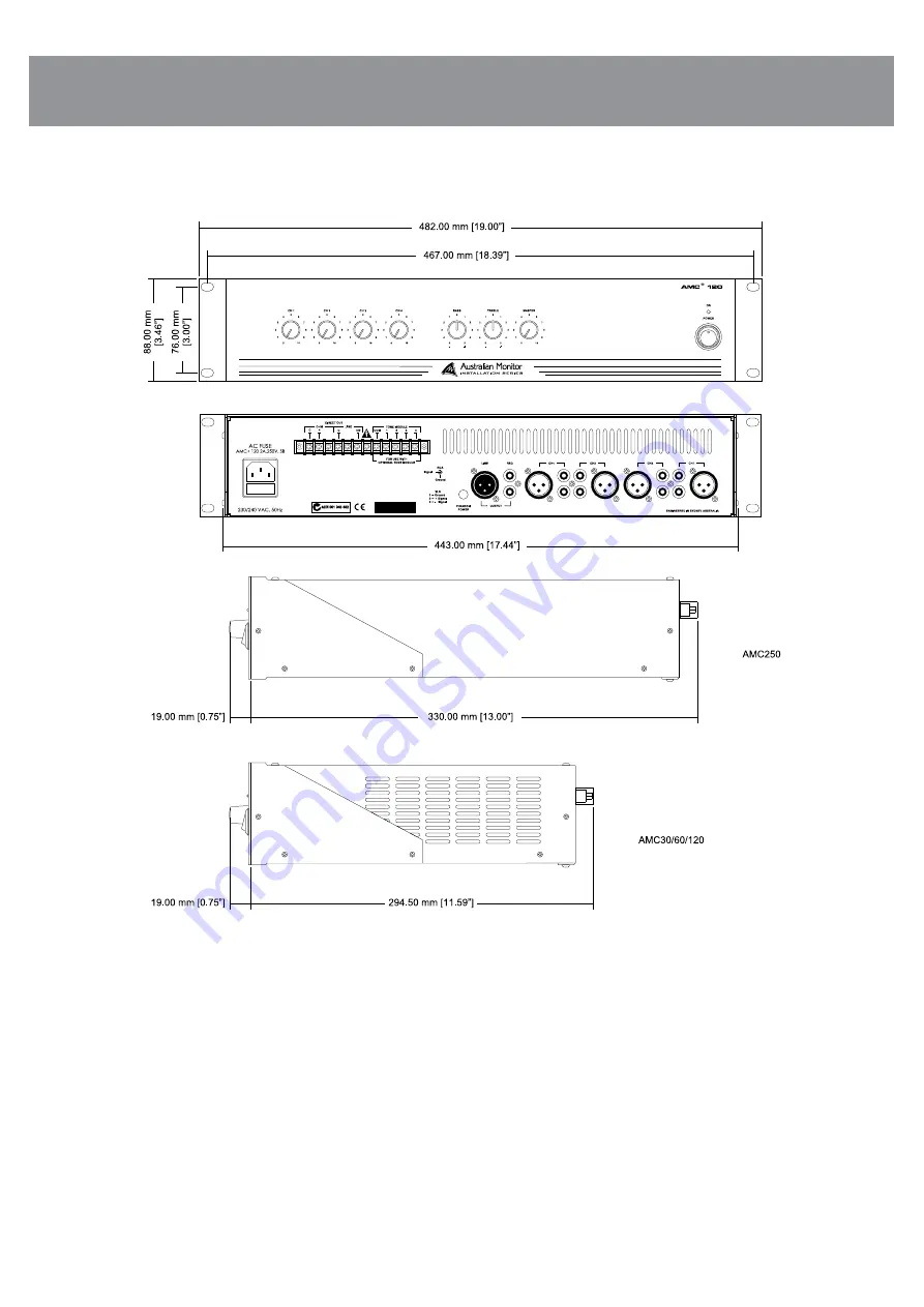 AUSTRALIAN MONITOR AMC+250 Installation And Operation Manual Download Page 10