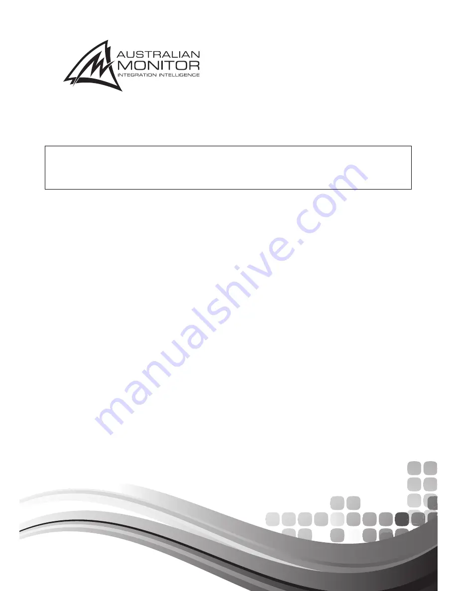 AUSTRALIAN MONITOR AMD100 Installation And Operation Manual Download Page 1