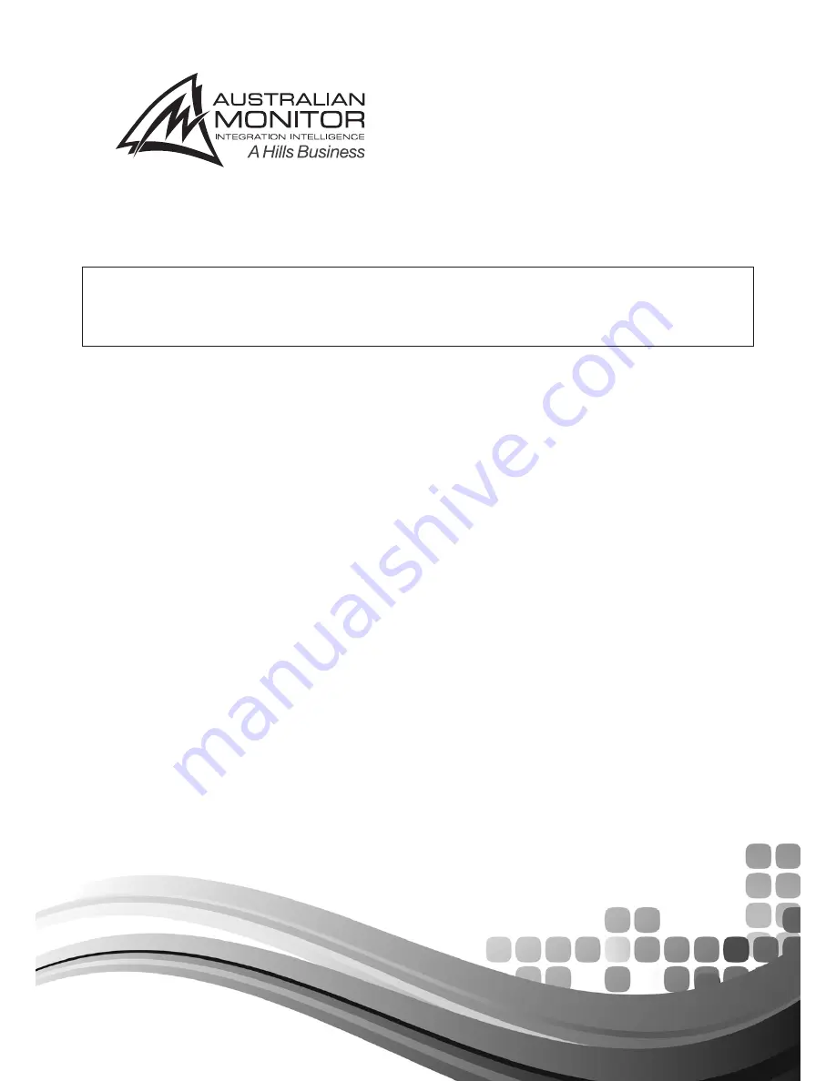 AUSTRALIAN MONITOR AMH2400 Installation And Operation Manual Download Page 1