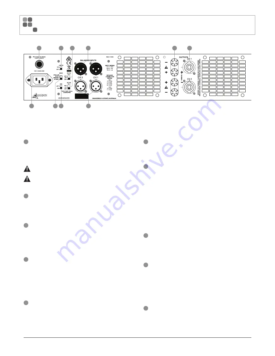 AUSTRALIAN MONITOR AMH2400 Installation And Operation Manual Download Page 6