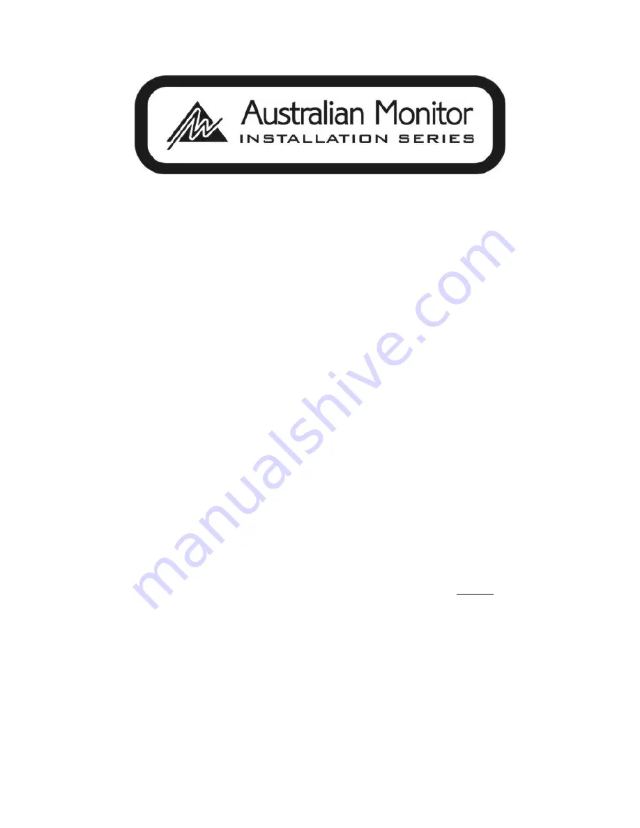 AUSTRALIAN MONITOR AMIS HA4 Manual Download Page 1