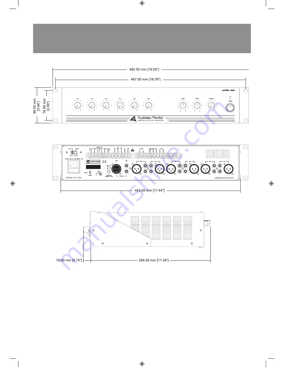 AUSTRALIAN MONITOR AMIS120 Series Installation And Operation Manual Download Page 8