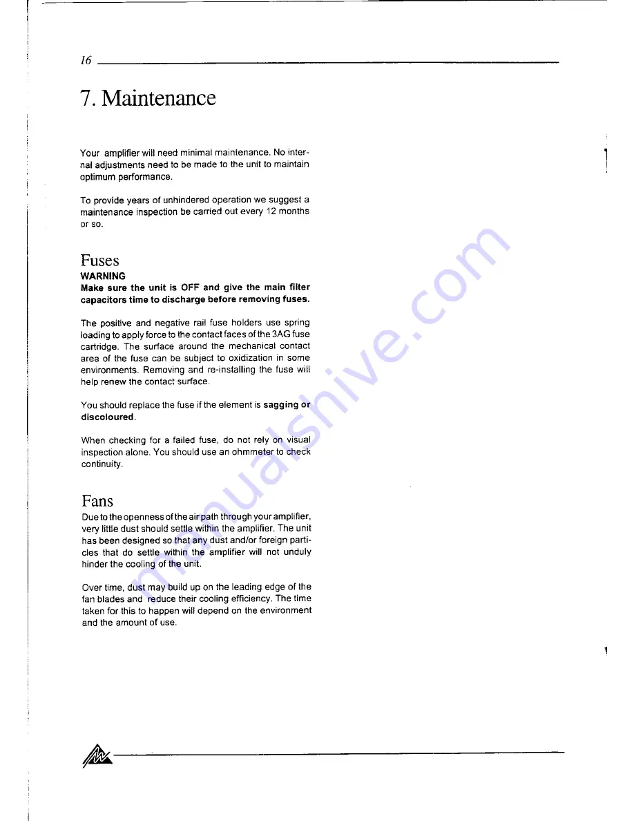 AUSTRALIAN MONITOR CONTRACTOR Operation Manual Download Page 16