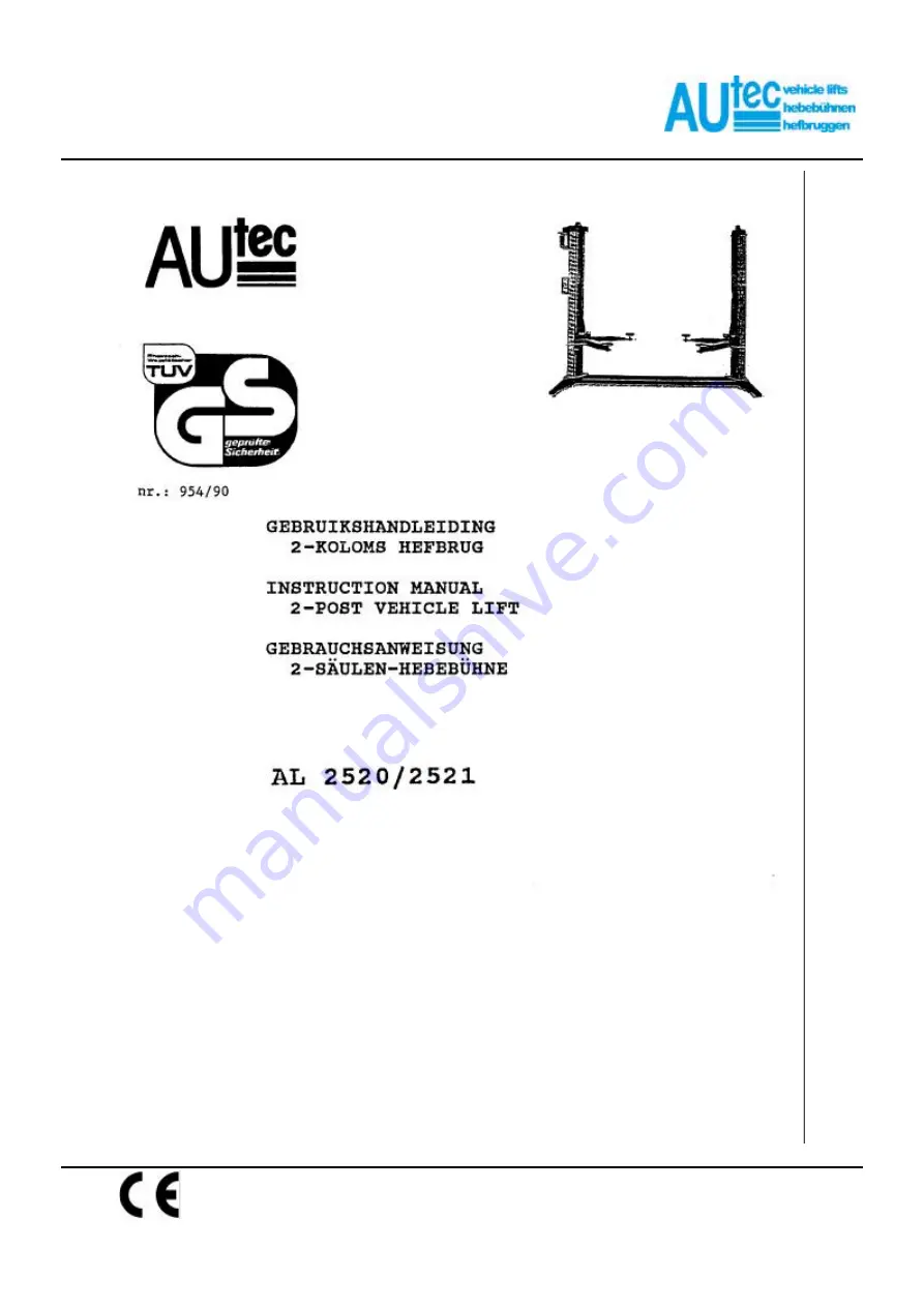 AUTEC AL 2520 Скачать руководство пользователя страница 1