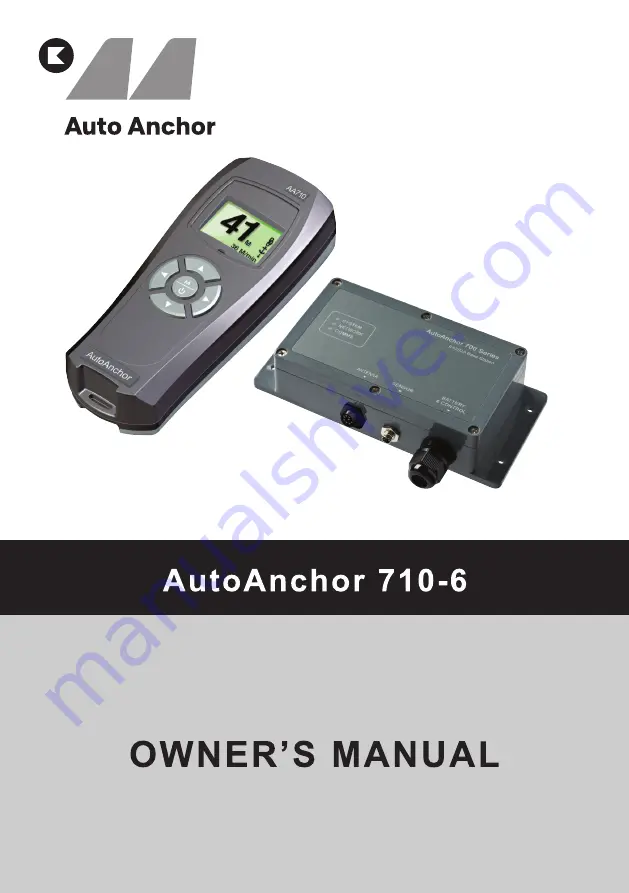 AutoAnchor AA702 Owner'S Manual Download Page 1