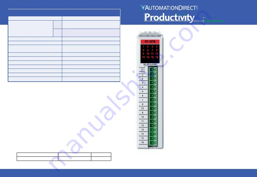 Automationdirect.com Productivity 2000 P2-16TR Скачать руководство пользователя страница 1