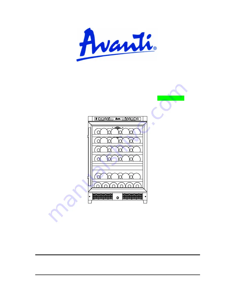 Avanti WC5101DZD Instruction Manual Download Page 1