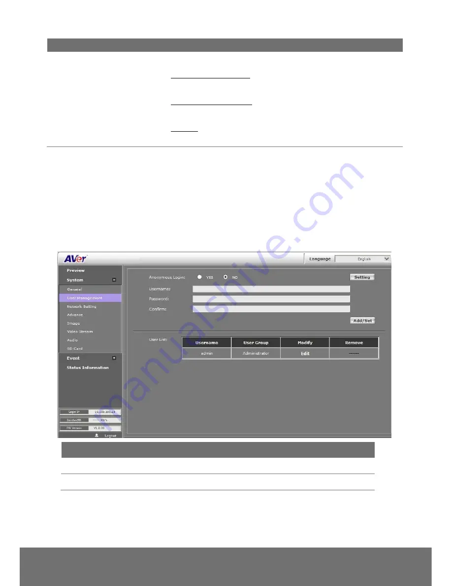 AVer SF2111H-BR User Manual Download Page 28