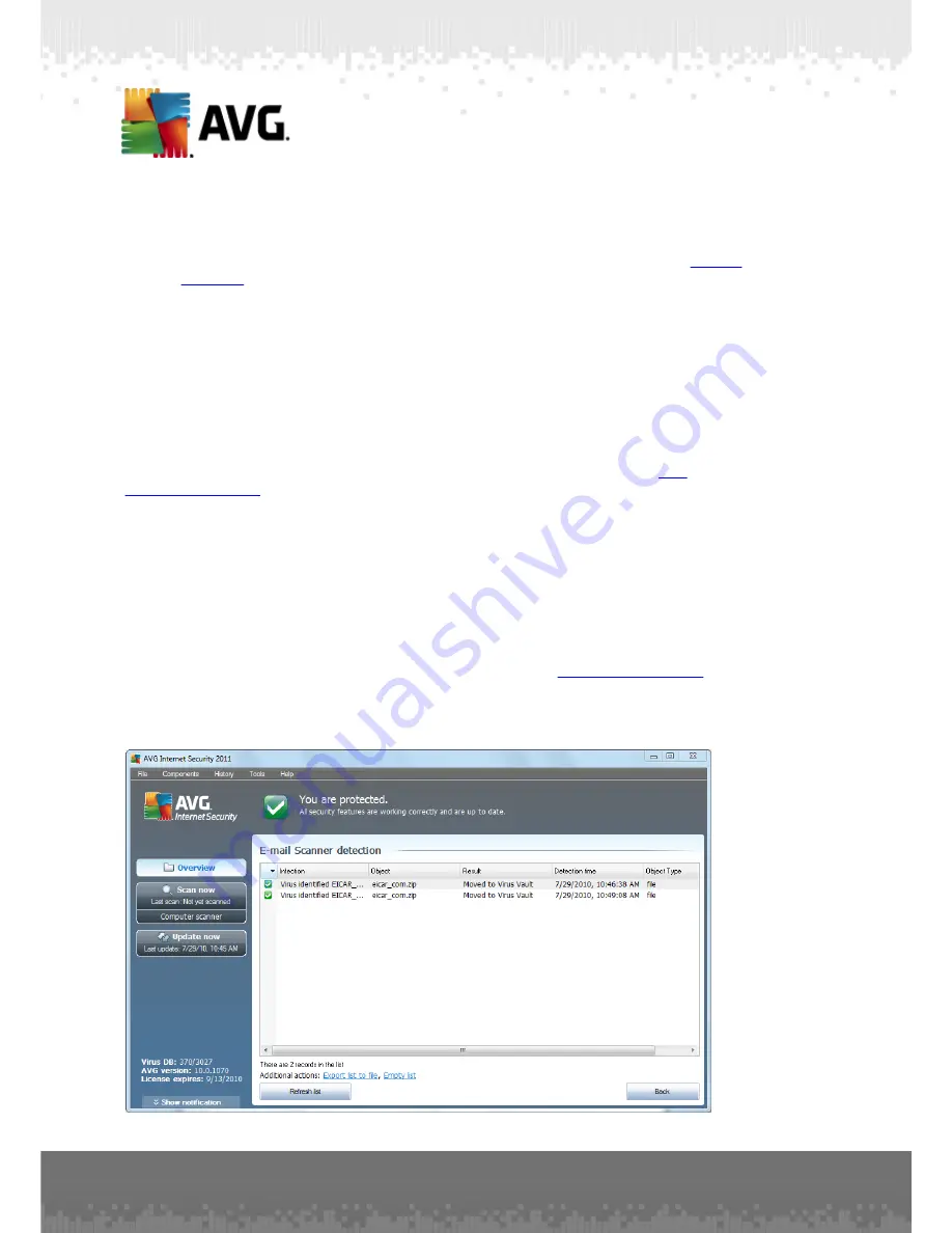 AVG ANTI-VIRUS 2011 - REV 2011.07 User Manual Download Page 50