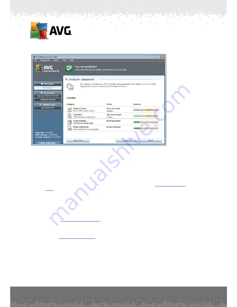 AVG ANTI-VIRUS 2011 - REV 2011.07 User Manual Download Page 68