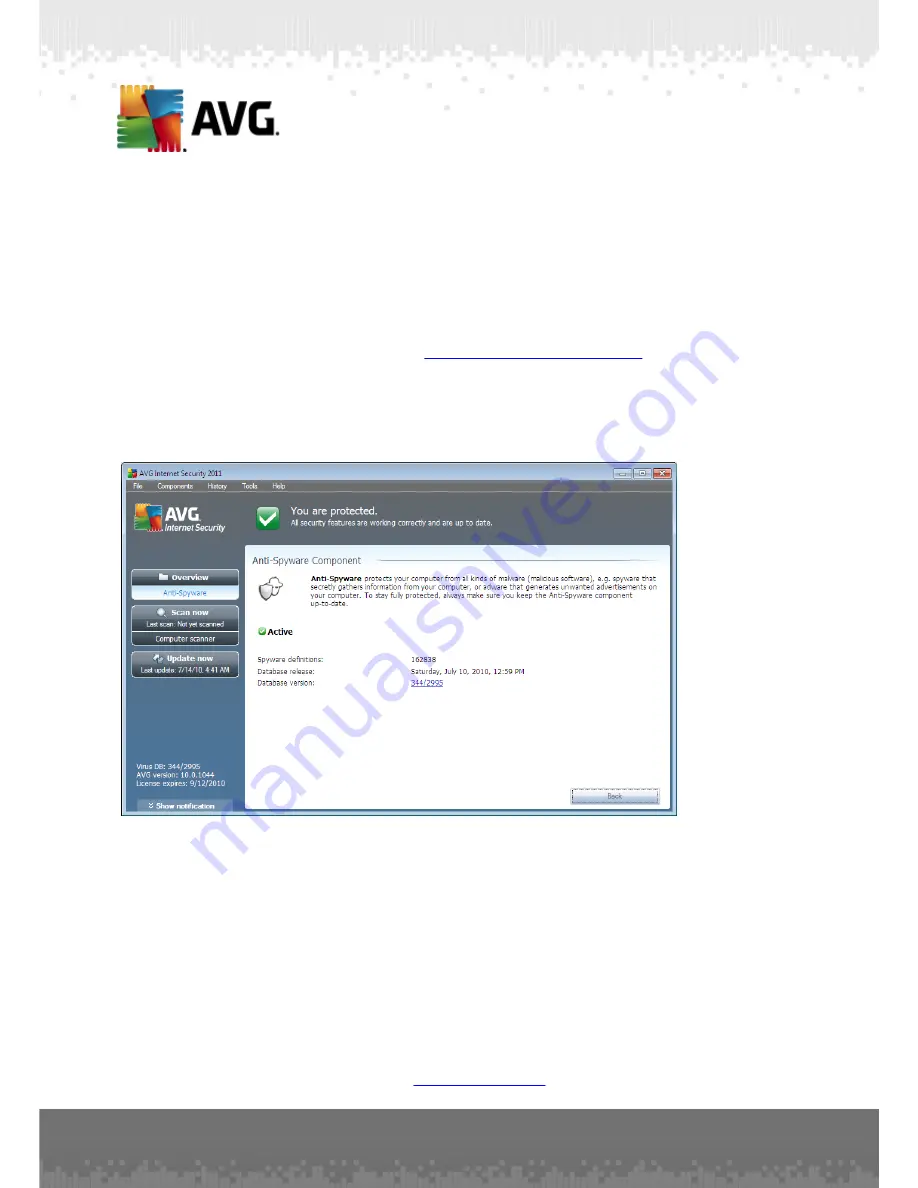 AVG ANTI-VIRUS 2011 - REV 2011.11 User Manual Download Page 34