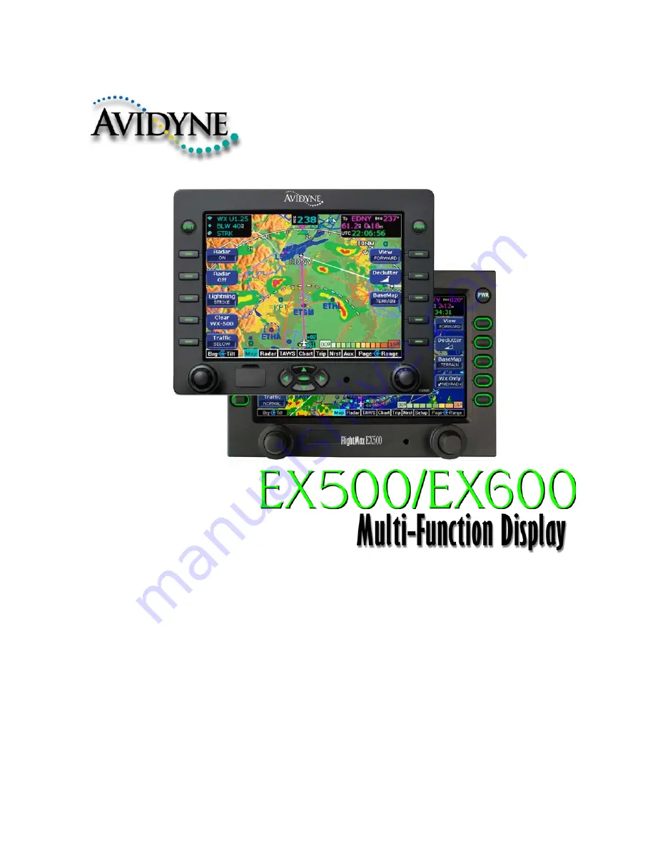 Avidyne FlightMax EX500 Скачать руководство пользователя страница 1