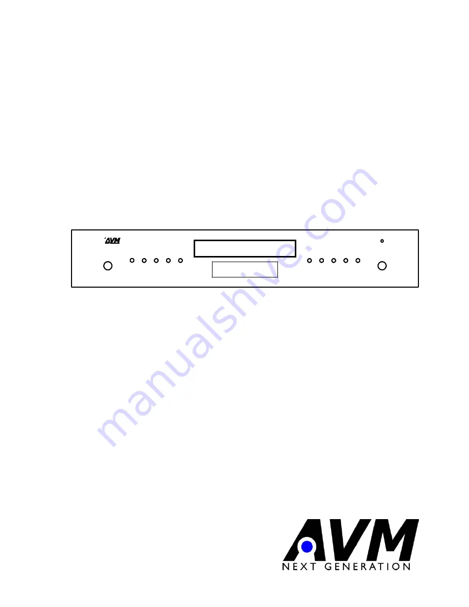 AVM Evolution CD3NG Скачать руководство пользователя страница 1