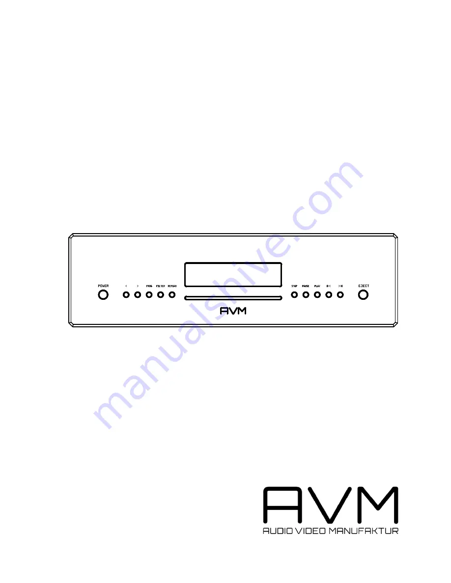 AVM OVATION CD 8T Operating Instructions Manual Download Page 1