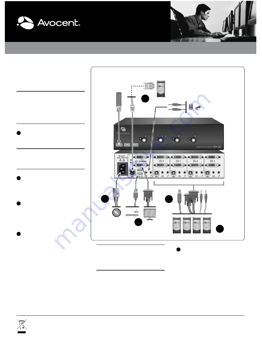 Avocent SwitchView DVI DH Series Quick Installation Manual Download Page 1