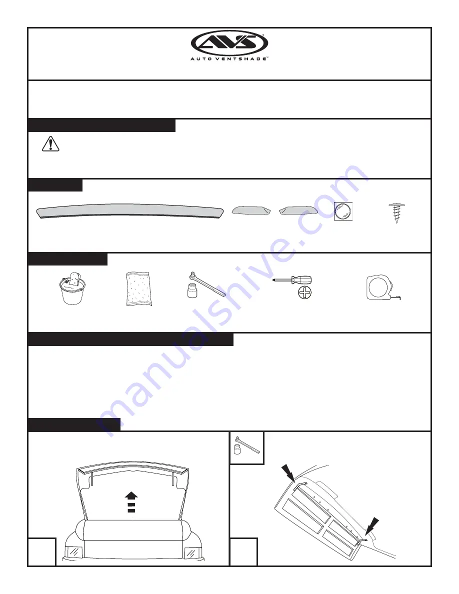 AVS Bugflector Installation Instructions Manual Download Page 1