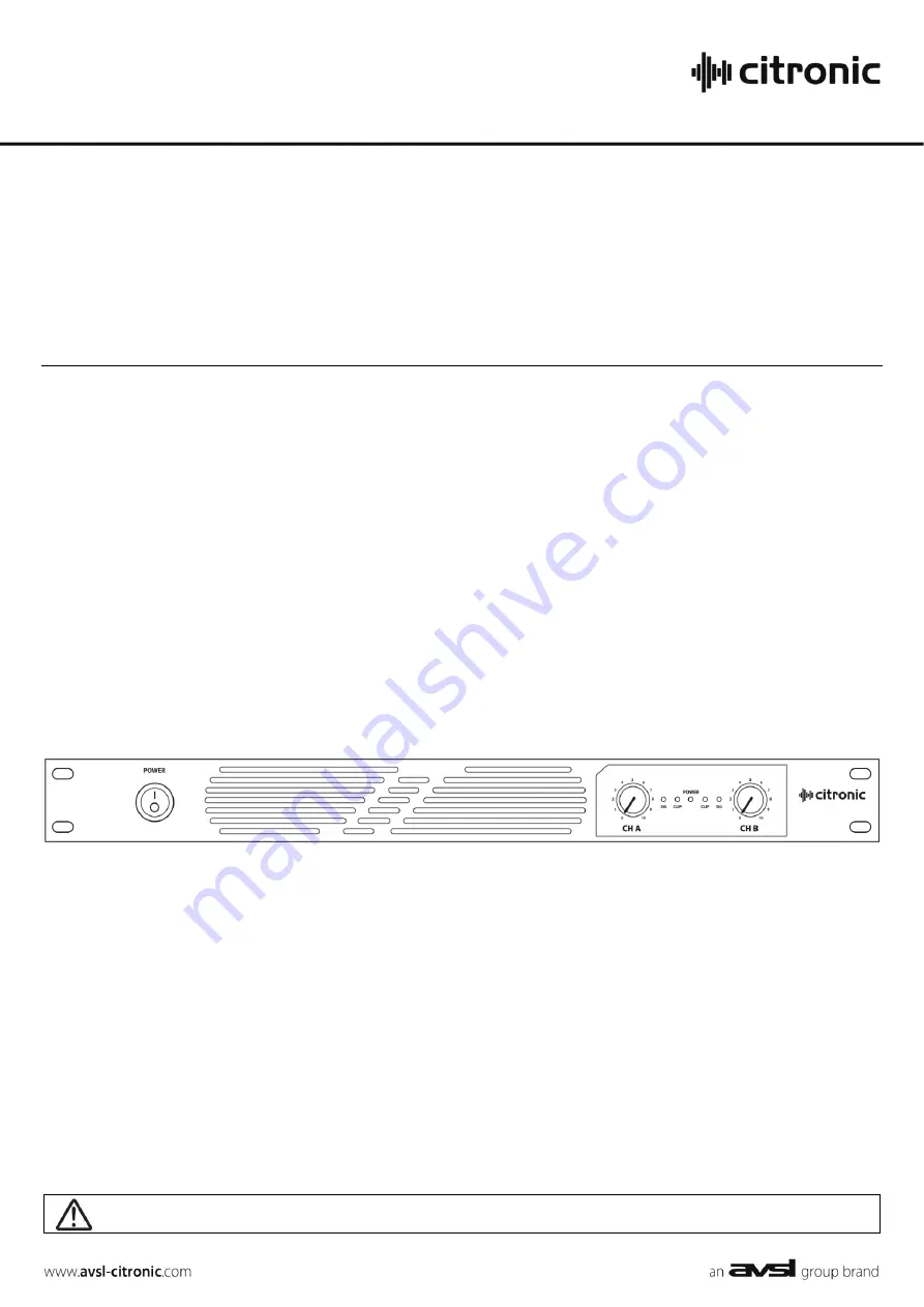 Avsl Citronic PL1400 User Manual Download Page 1