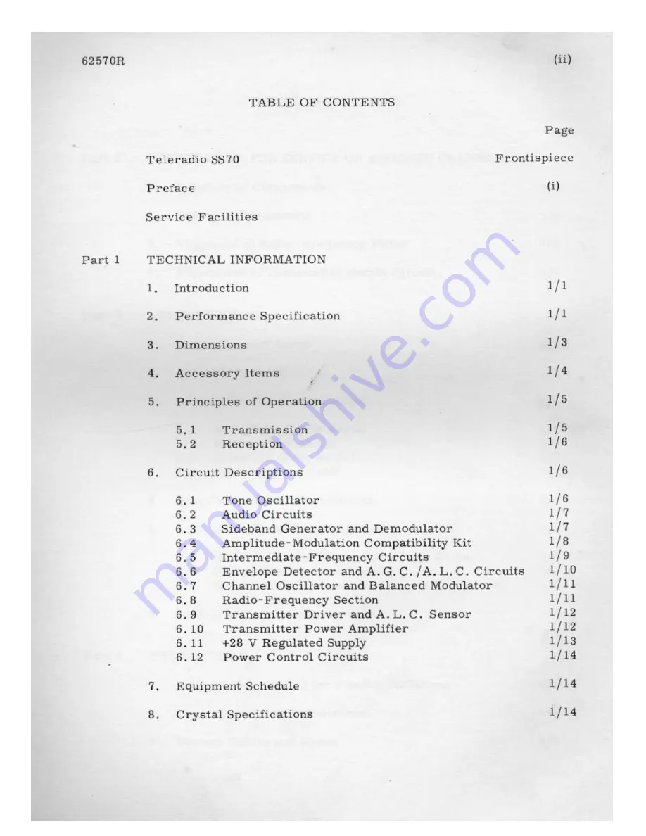 AWA Teleradio SS70 Service Manual Download Page 4