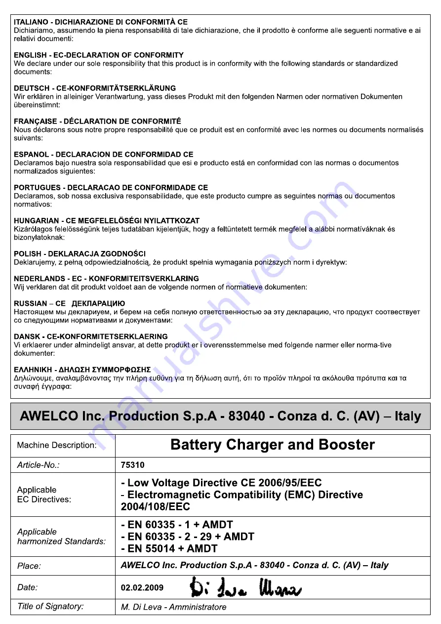 AWELCO THOR 650 User Manual Download Page 26