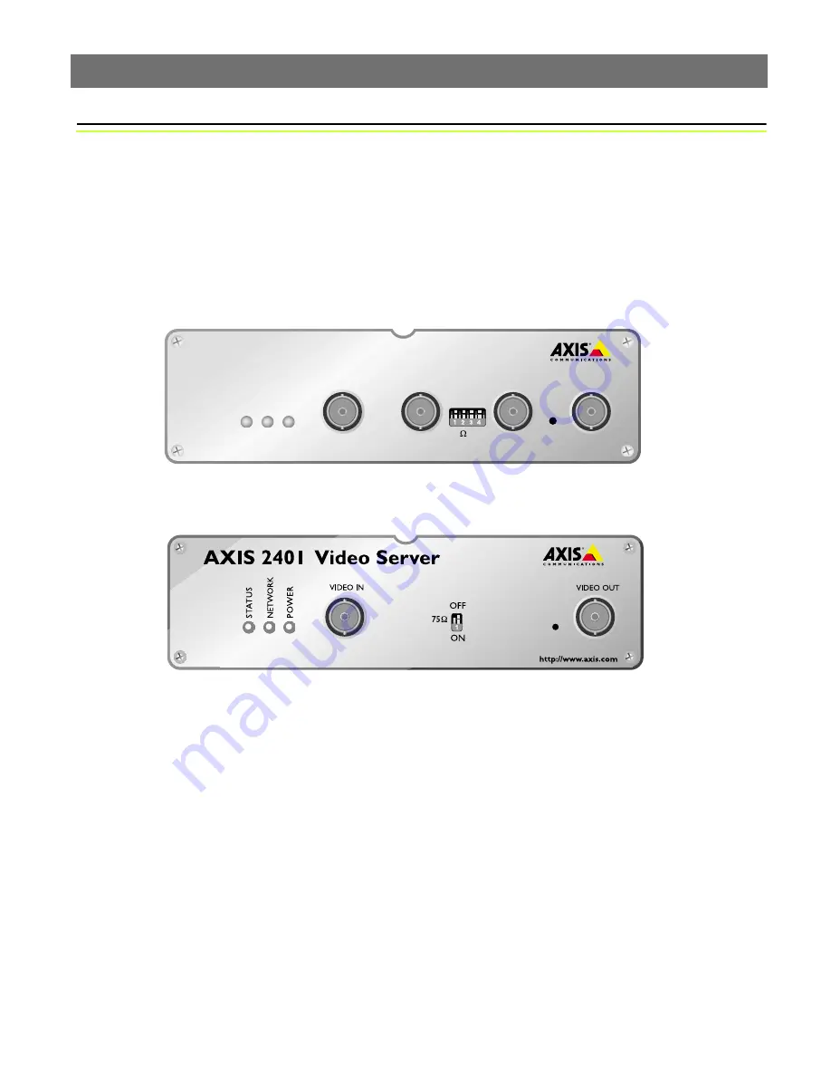 Axis 2400 Administration Manual Download Page 10