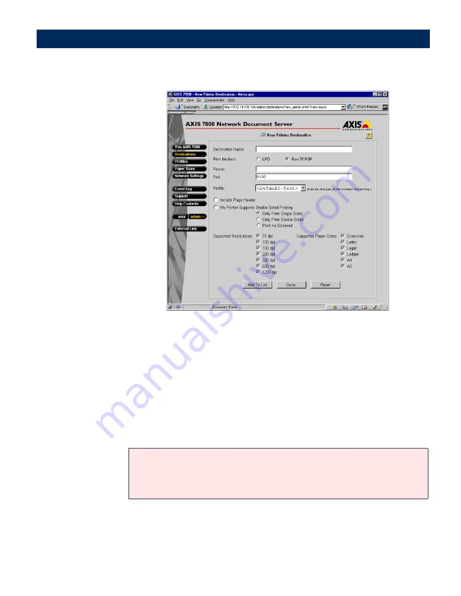 Axis 70 User Manual Download Page 66