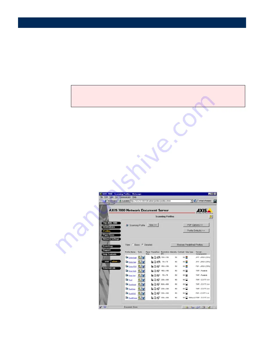 Axis 70 User Manual Download Page 69