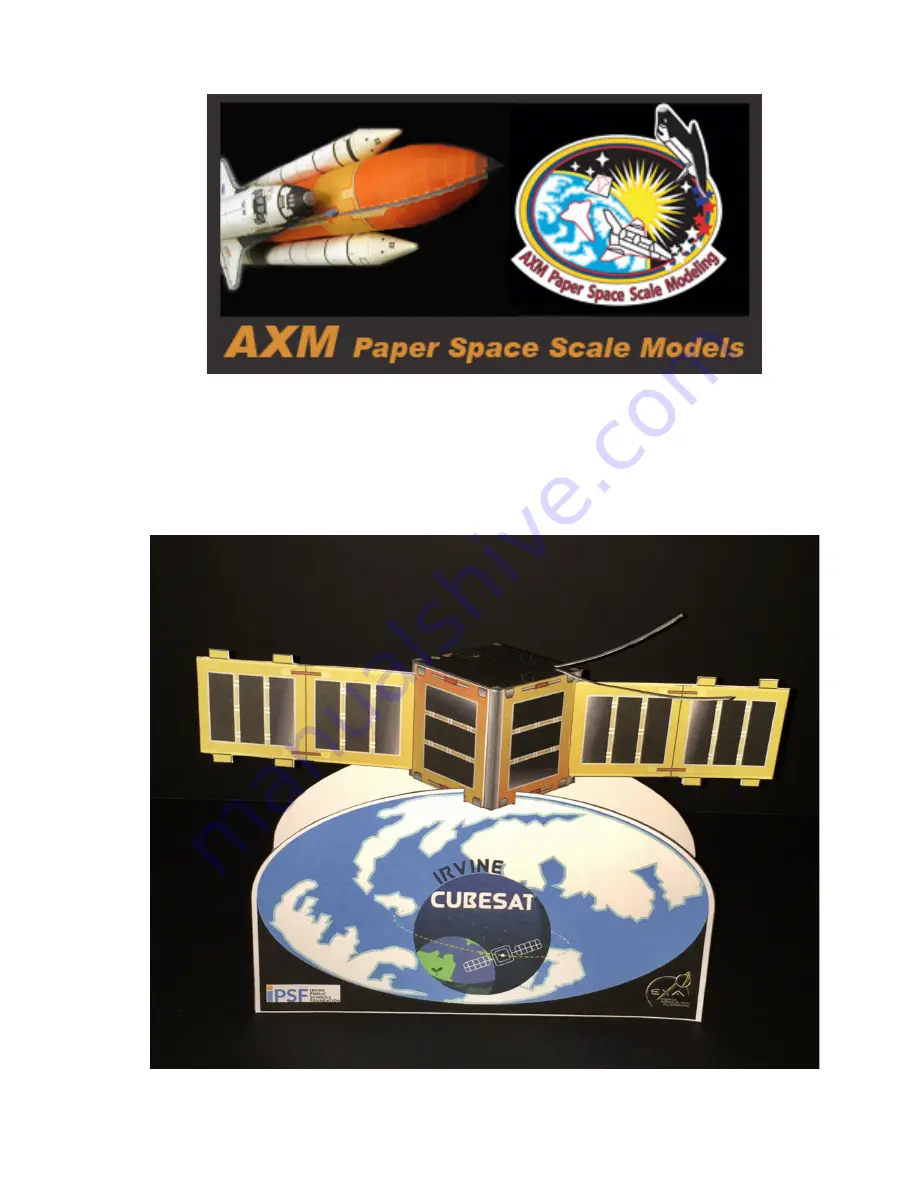 AXM Paper Space Scale Models IRVINE 01 CubeSat Instruction Manual Download Page 1