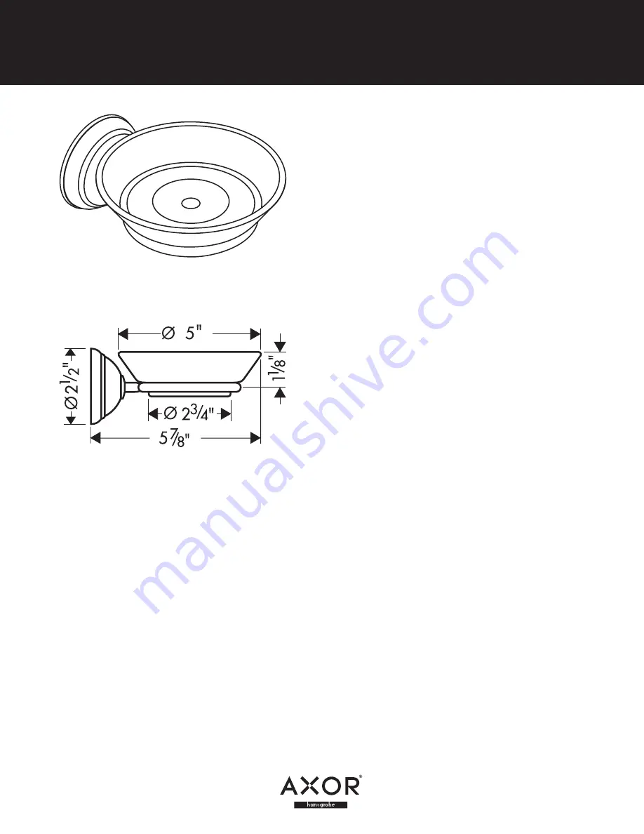 Axor Axor Carlton Soap Dish 41433XX1 Specification Sheet Download Page 1