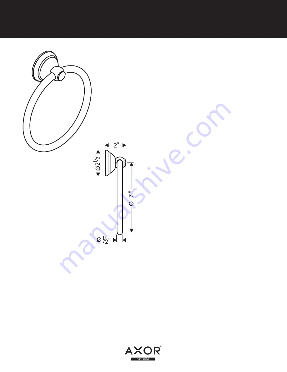 Axor Carlton Towel Ring 41421XX1 Specification Sheet Download Page 1