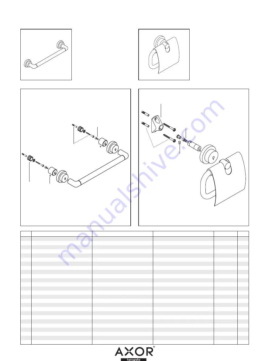 Axor Citterio 41730XX0 Parts List Download Page 1