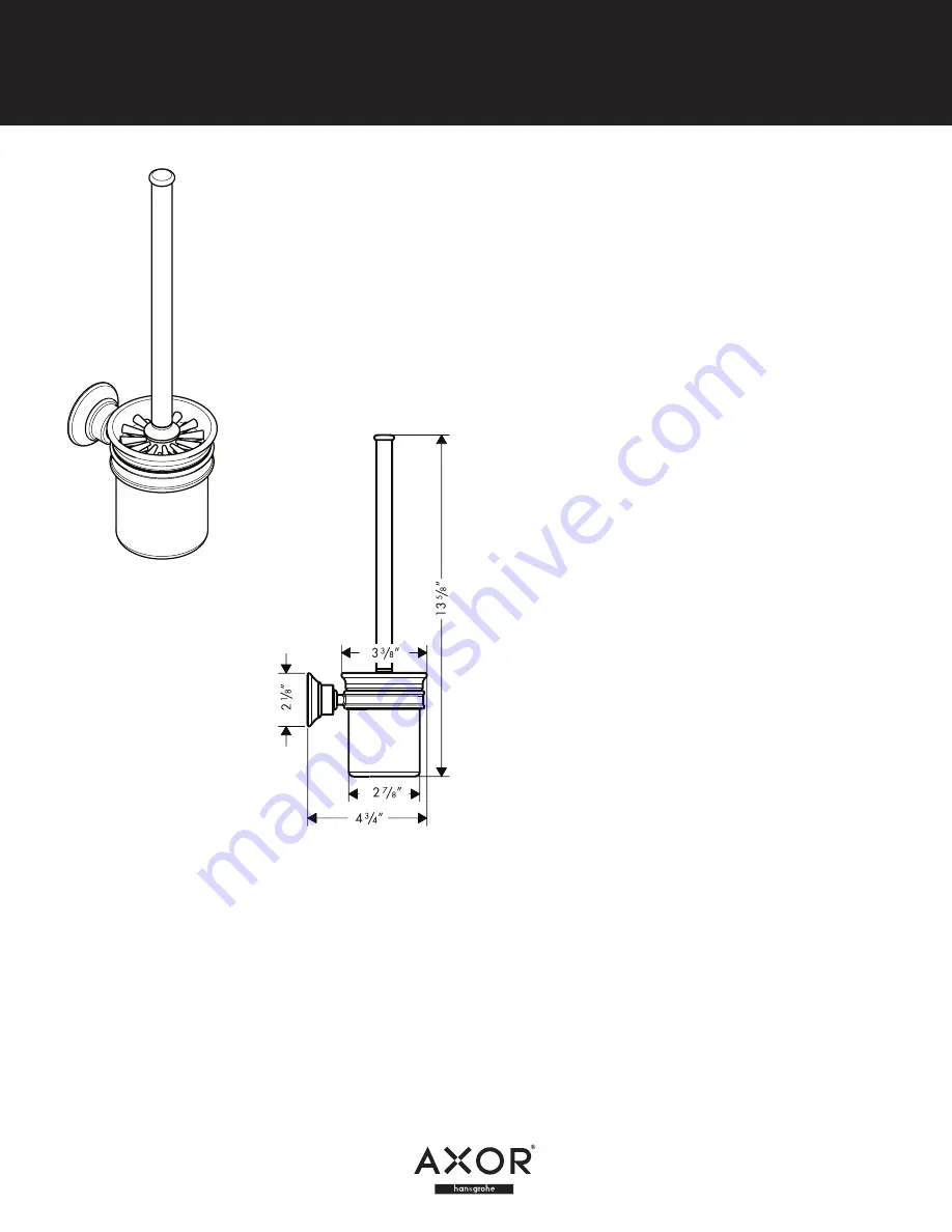 Axor Montreux Toilet Brush with Holder 42035XX0 Specification Sheet Download Page 1