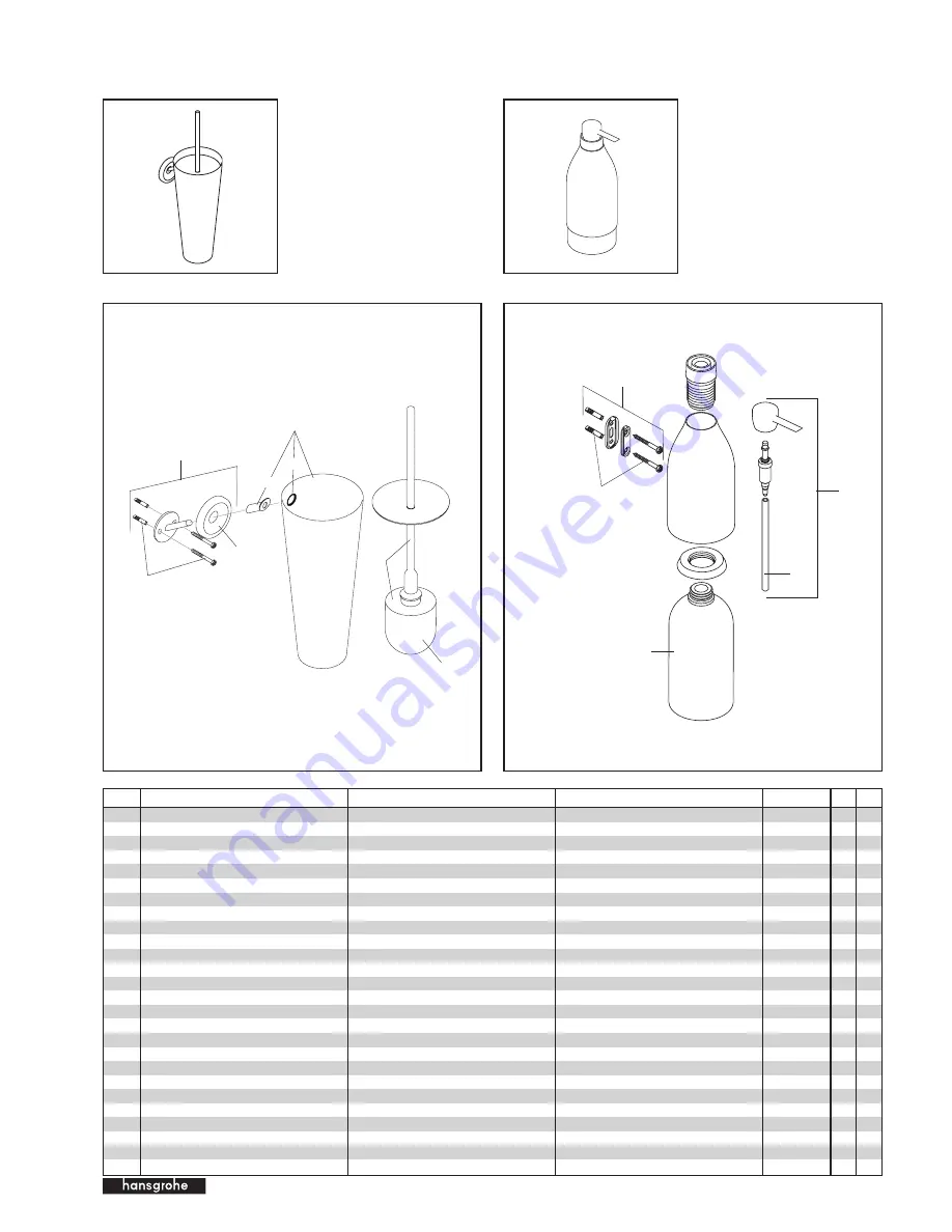 Axor Starck 40068000 Parts List Download Page 1