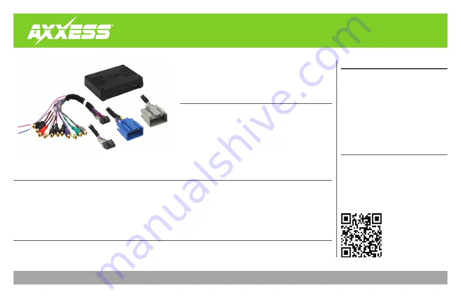 Axxess AXDSPX-A2B1 Скачать руководство пользователя страница 1