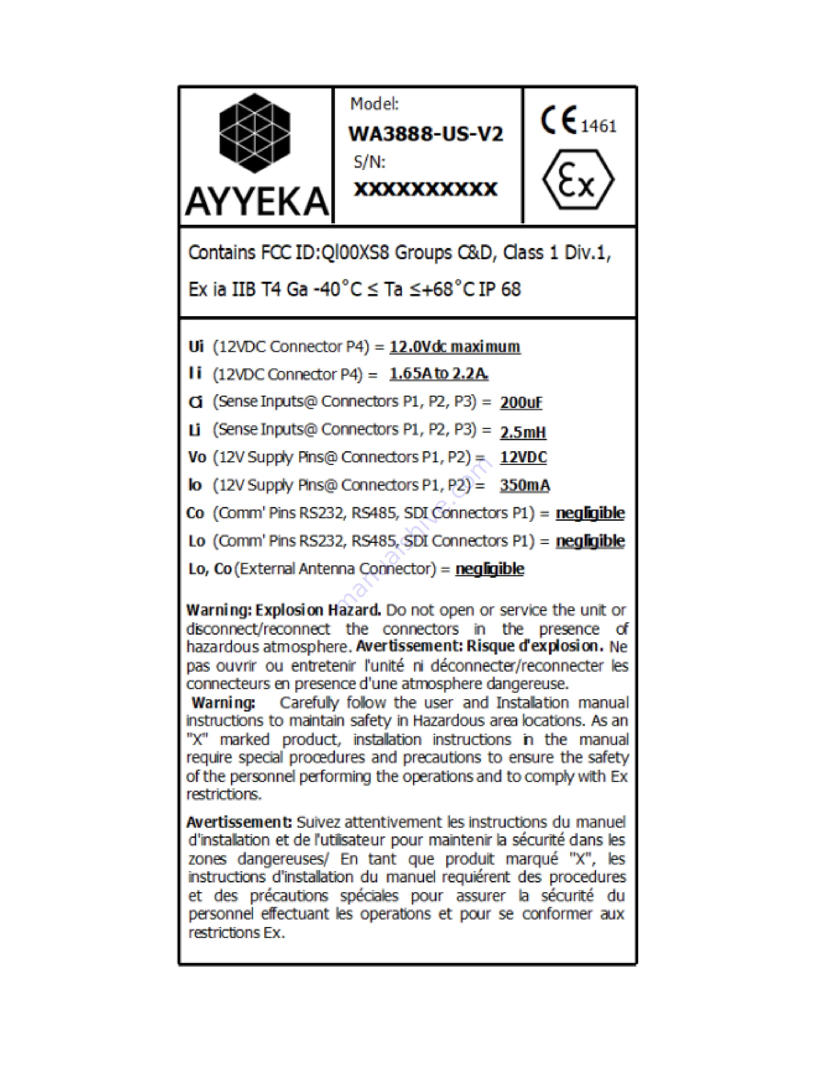 Ayyeka WA3888 Series Скачать руководство пользователя страница 4