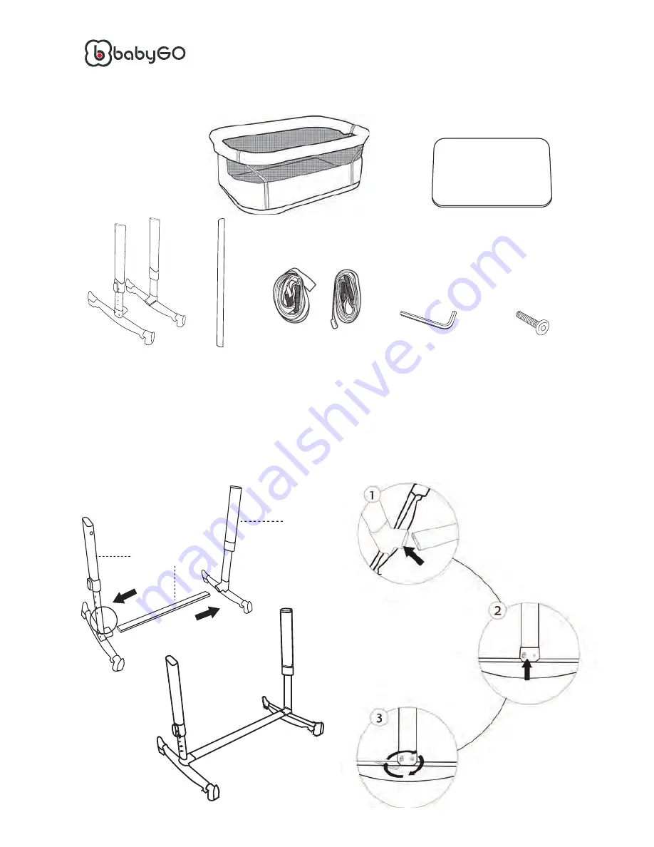 BabyGo Side Crib Assembly Instructions Manual Download Page 6