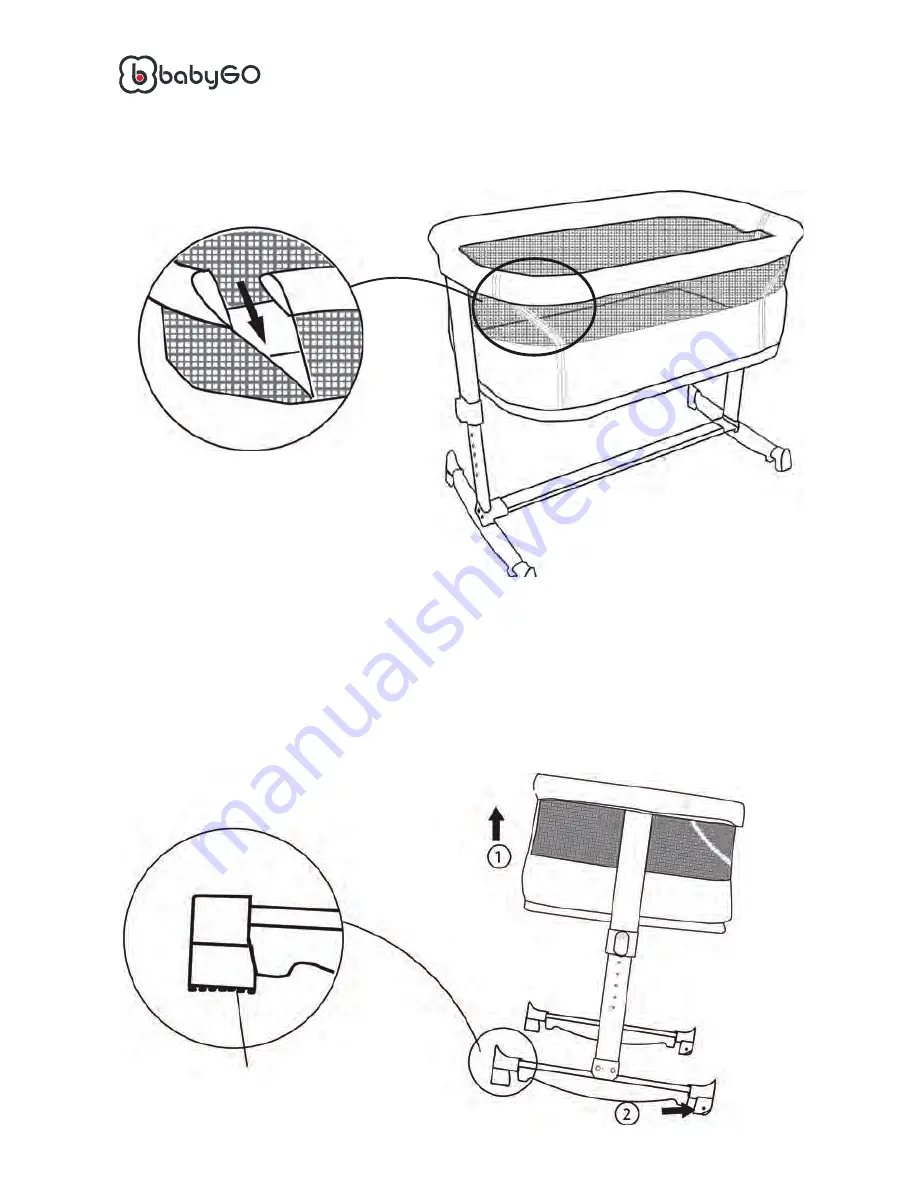 BabyGo Side Crib Assembly Instructions Manual Download Page 8