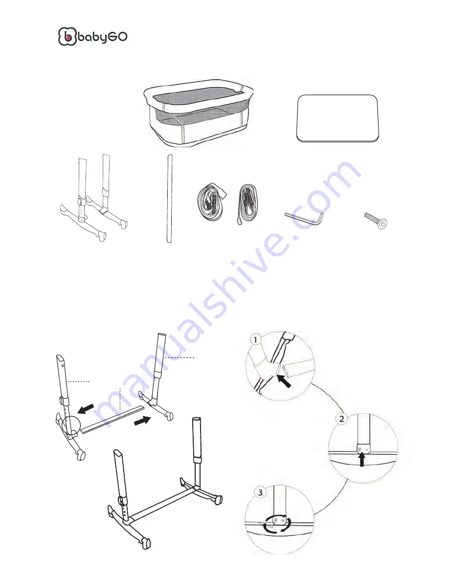 BabyGo Side Crib Assembly Instructions Manual Download Page 28