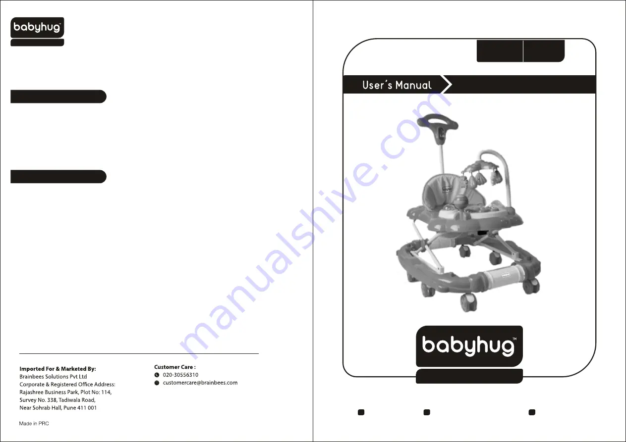 Babyhug BGBW009 User Manual Download Page 1