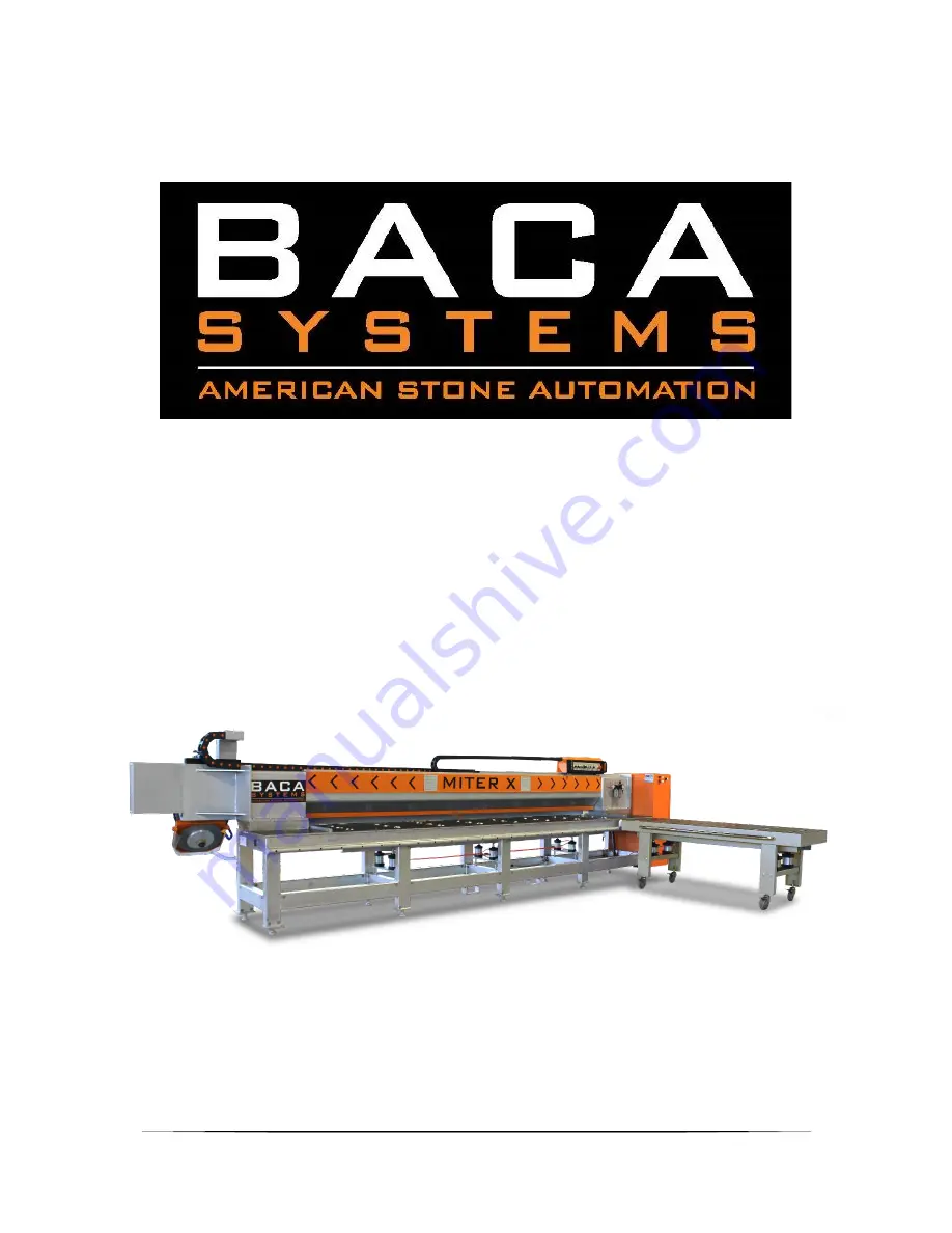 BACA SYSTEMS Miter X Service Manual Download Page 1