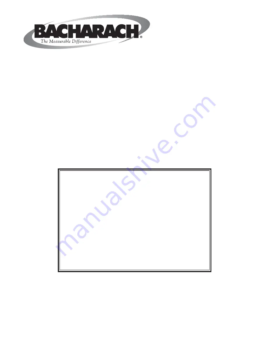 Bacharach ODOROMETER Manual Download Page 1