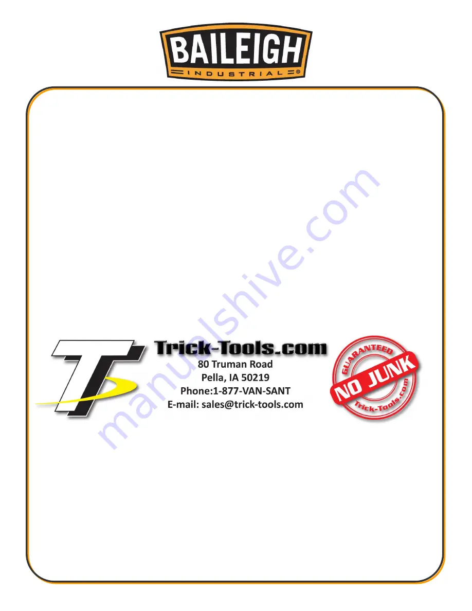 Baileigh Industrial MB-4X2 Operator'S Manual Download Page 3