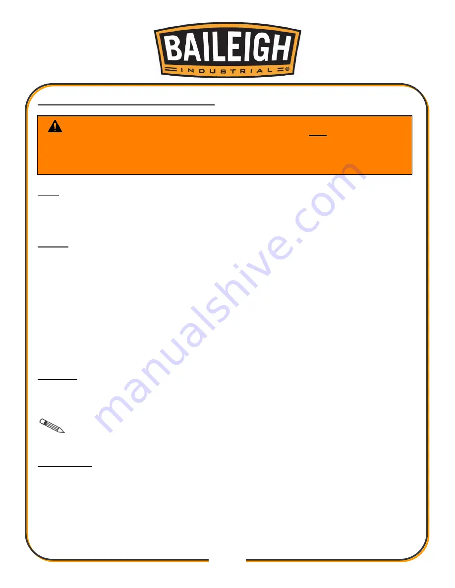 Baileigh Industrial MB-4X2 Operator'S Manual Download Page 32