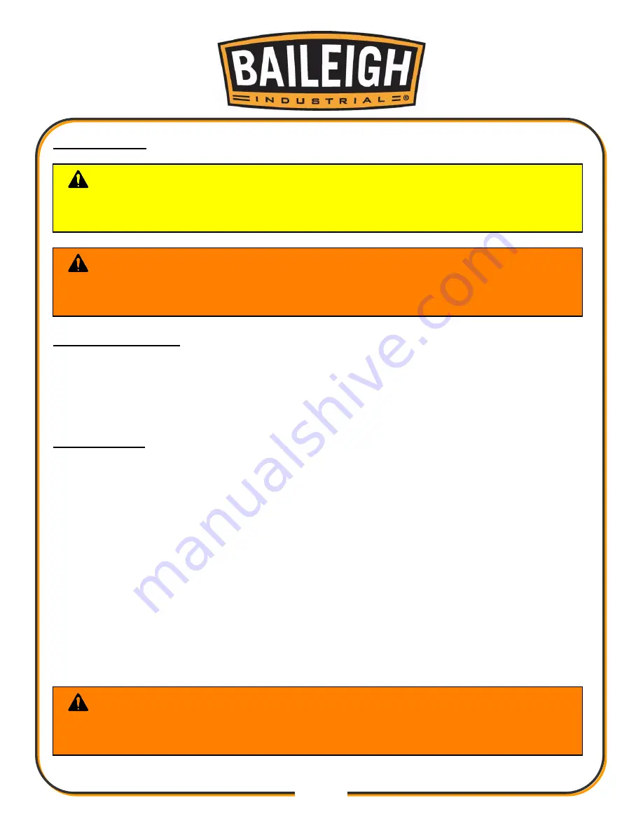 Baileigh CS-250EU Operator'S Manual Download Page 25