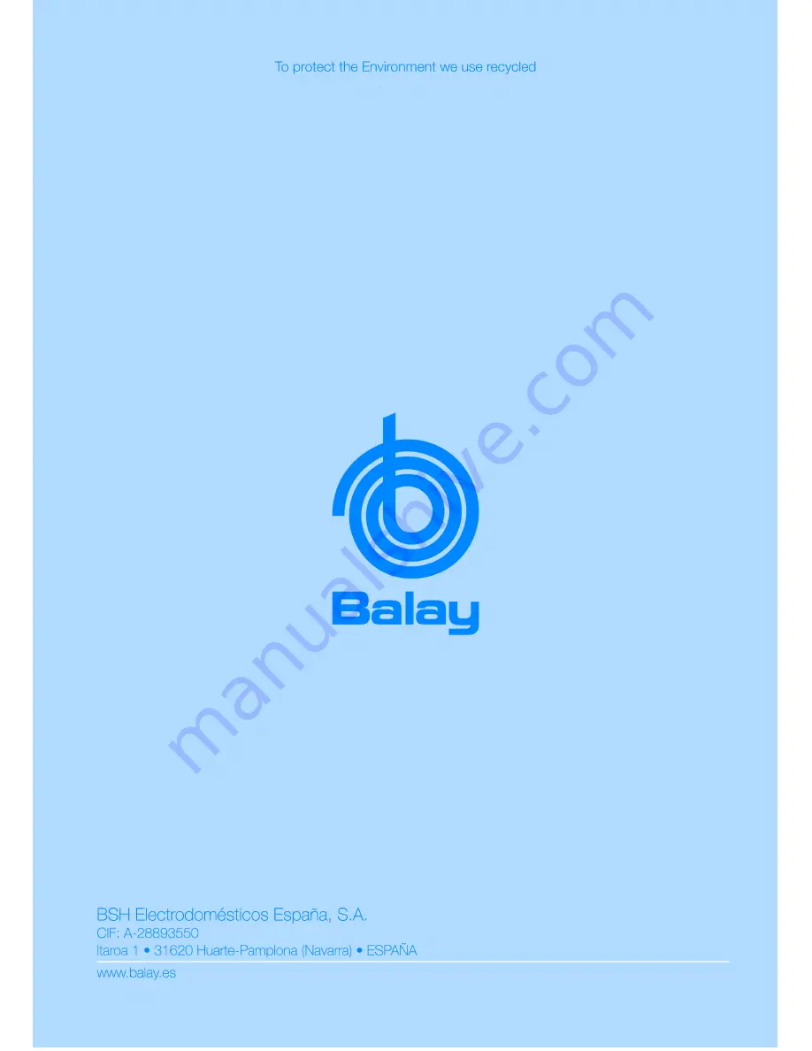 BALAY 3EB910F Instruction Manual Download Page 33