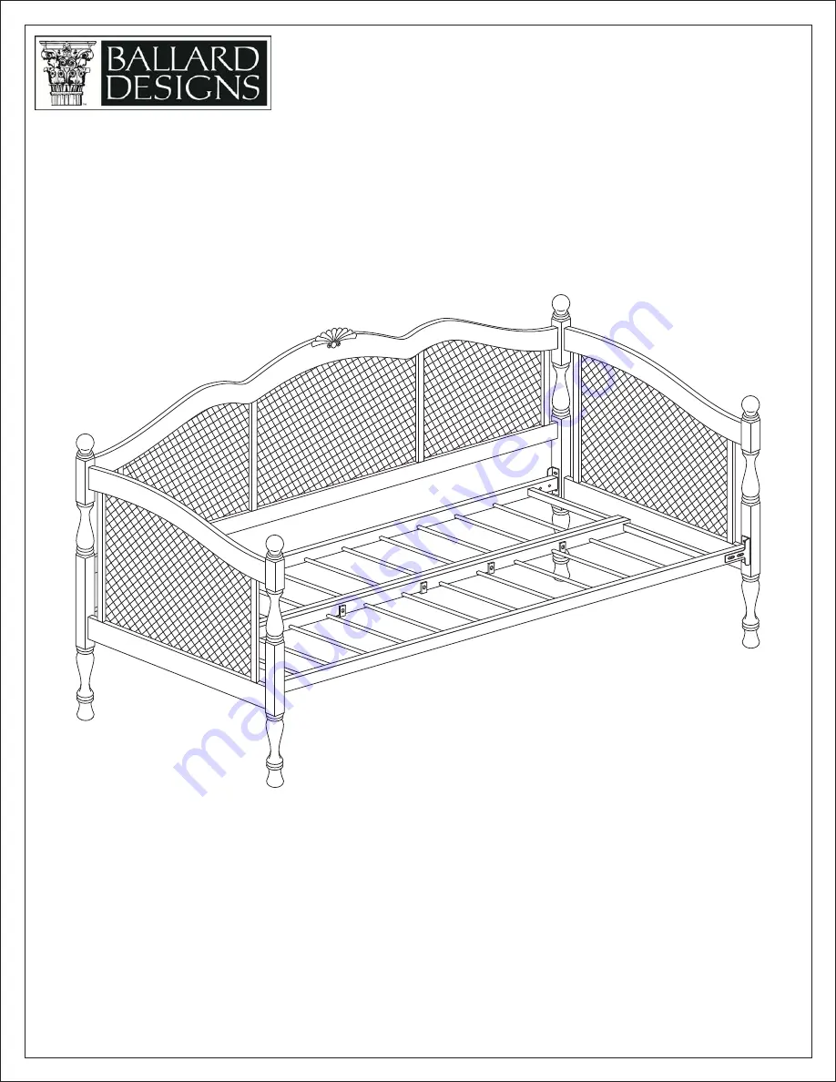 Ballard Designs CANE-BACK DAYBED Manual Download Page 1