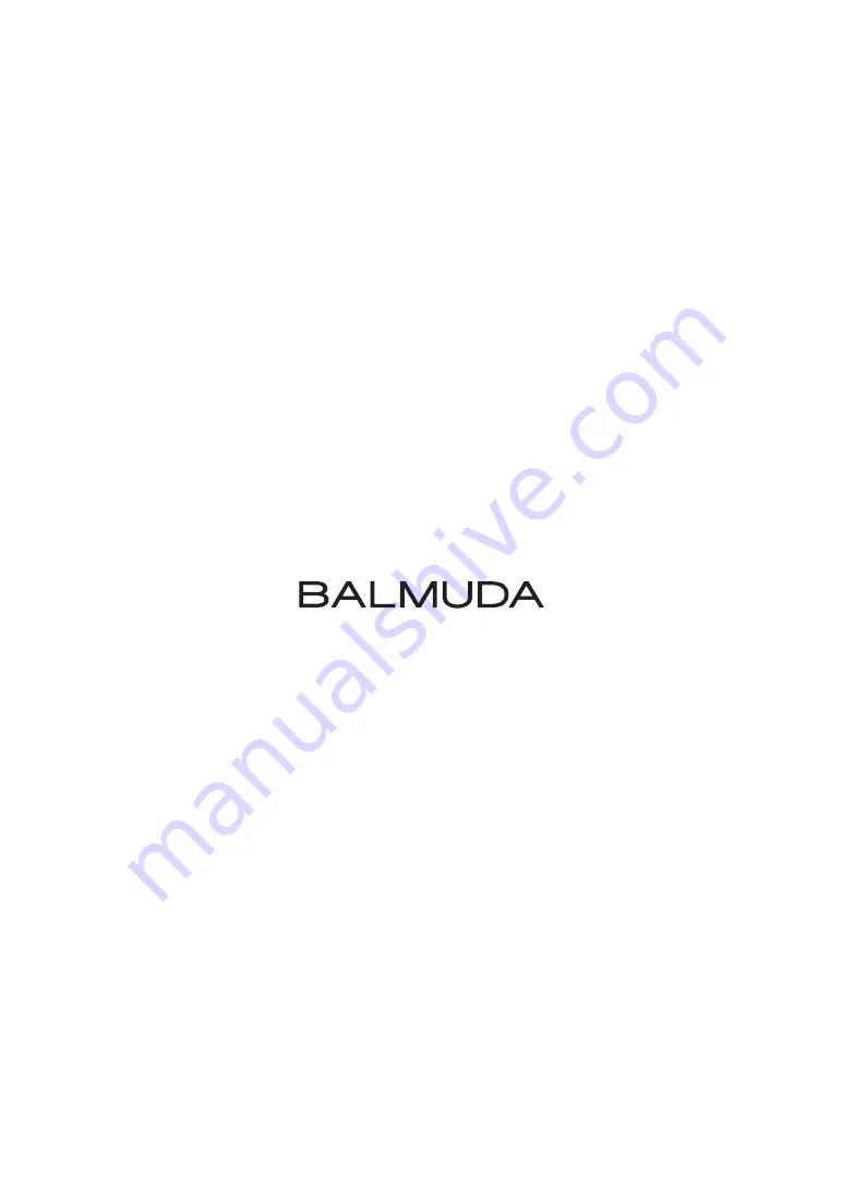 BALMUDA 3100 EGF EU Instruction Manual Download Page 40