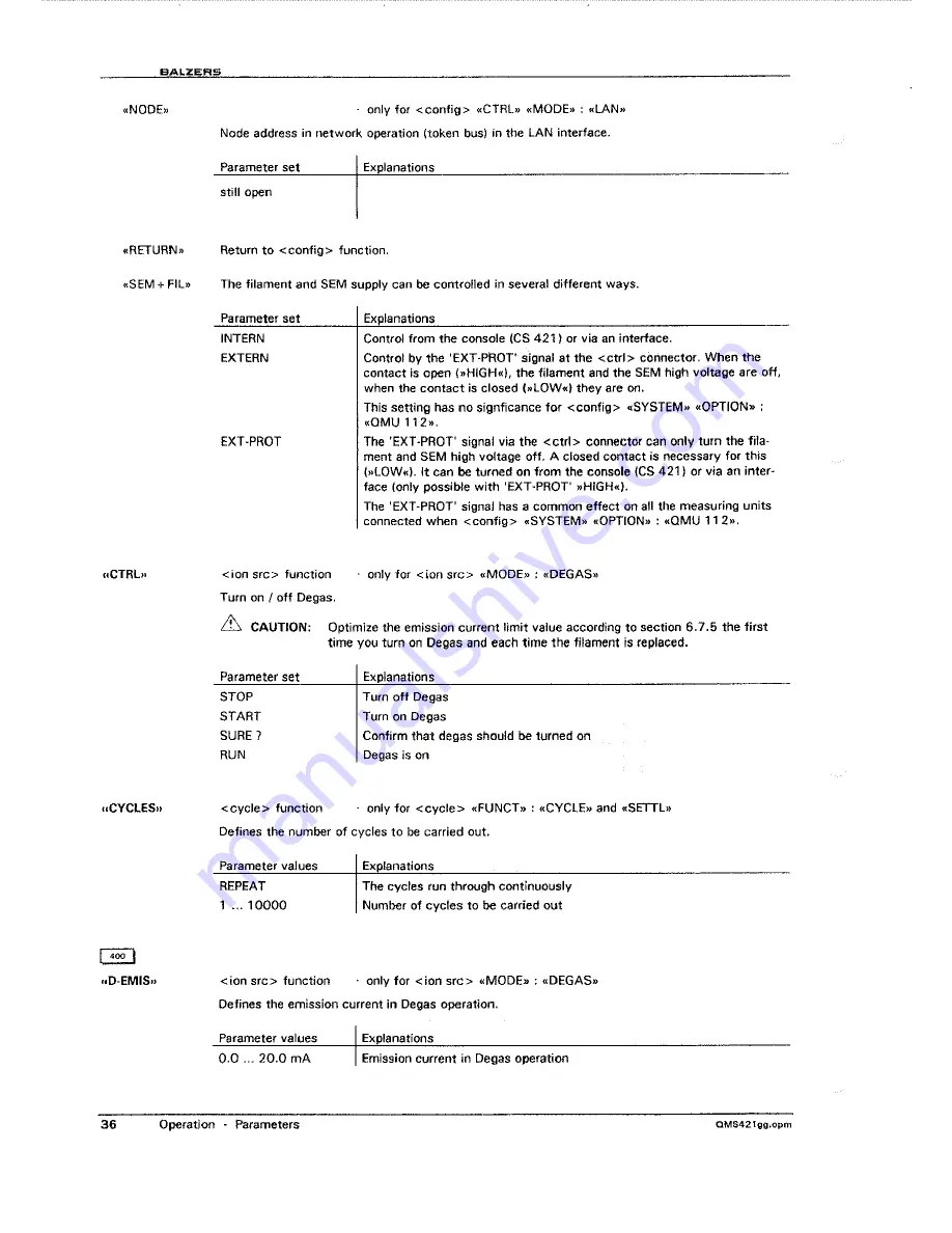 Balzers QMG421 Operating Instructions Manual Download Page 34