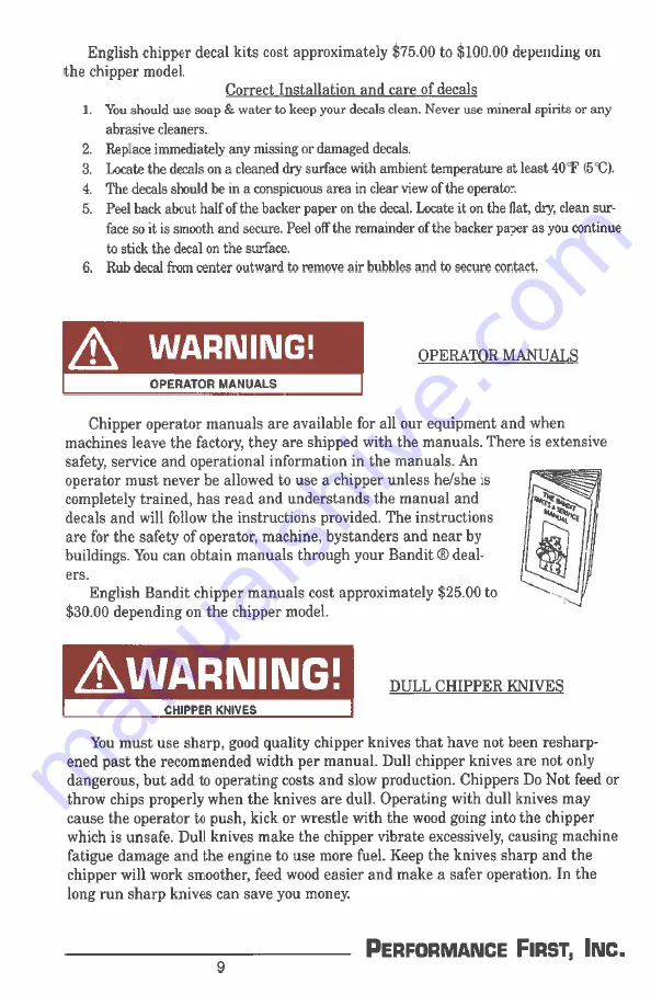 Bandit BRUSH BANDIT 65 Operating & Parts Manual Download Page 12