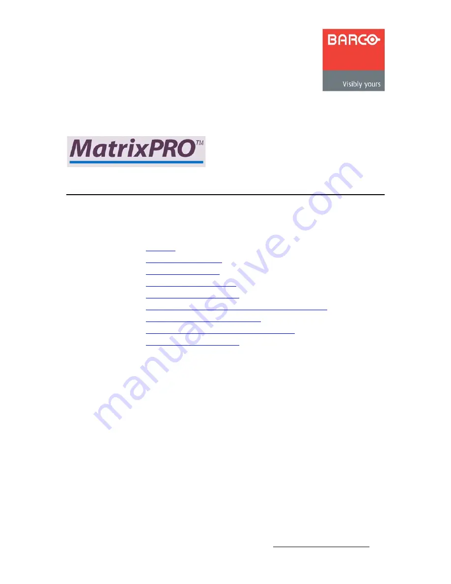 Barco MatrixPRO User Manual Download Page 59